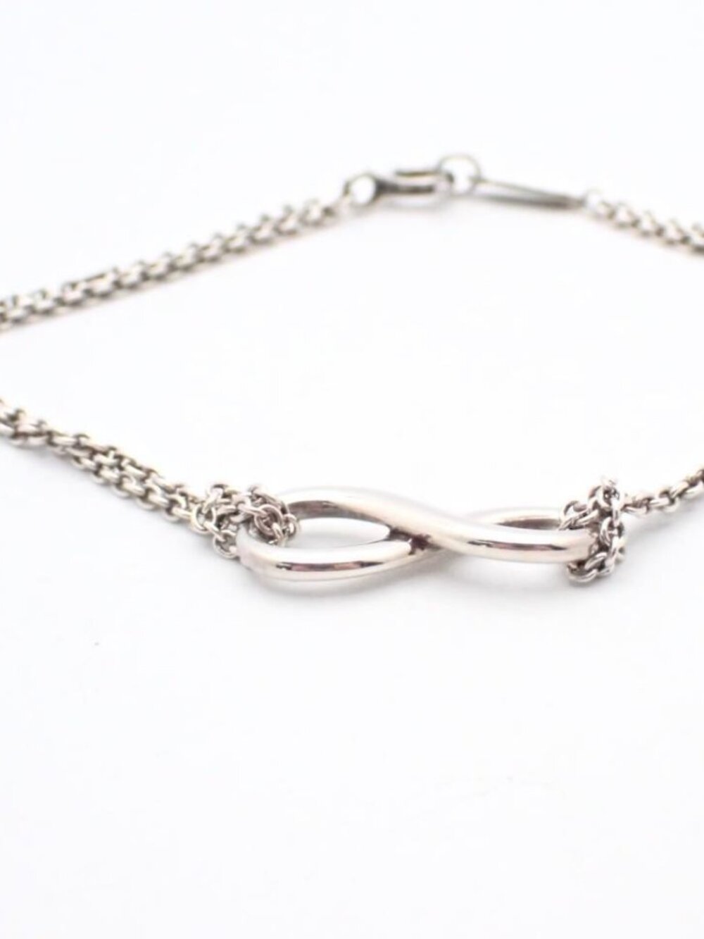 Tiffany & Co. Infinity Double Chain Bracelet 925 6.5in.